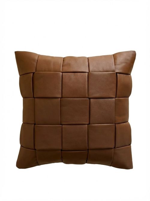 Leather Basket Weave Cushion