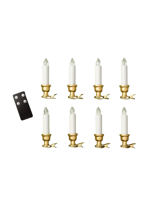8ct Antique Brass Clip on Tree Candles