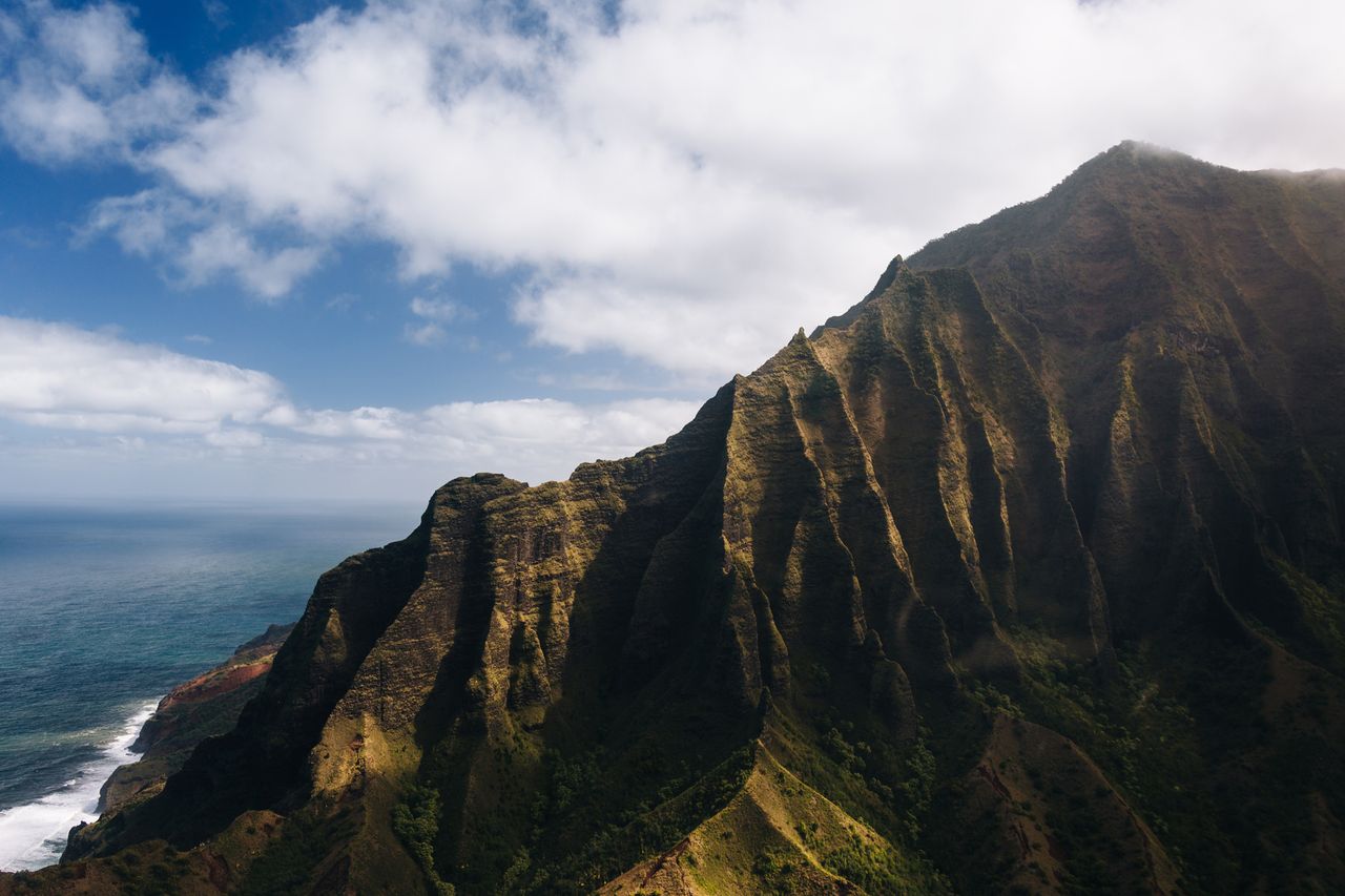 In some places the cliffs rise 1,200m above the ocean