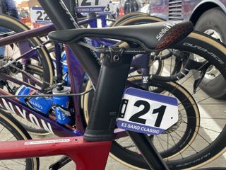 Close up details of Mathieu Van der Poel's bike