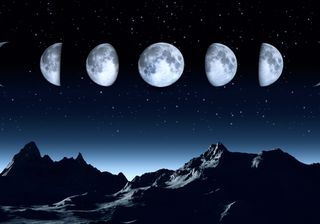 New Year's resolutions: Picture of the moon throughout the moon cycle