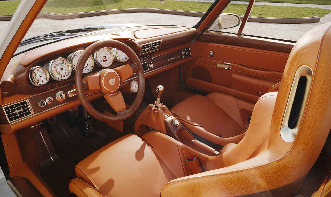 Interior details of the Porsche 911 Reimagined by Singer &ndash; Classic Turbo cabriolet