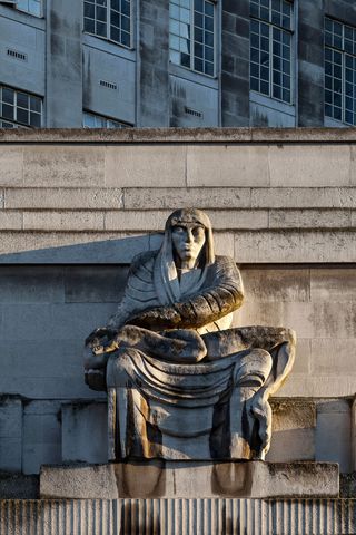 One of Jacob Epstein's sculptures at 55 Broadway London Underground Headquarters, London