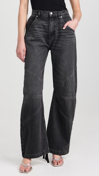 EB Denim Frederic Mid-Rise Wide Curved Jeans