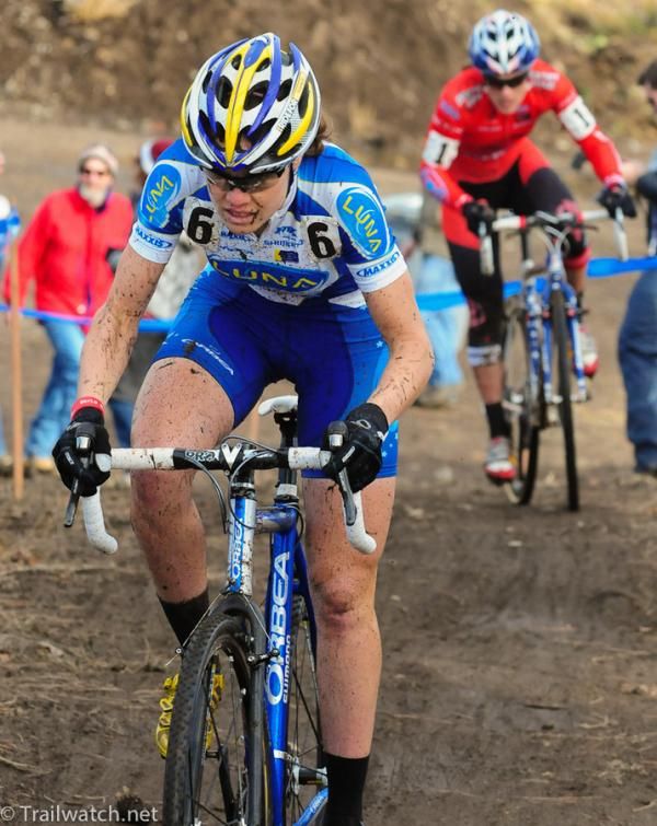 Georgia Gould (Luna Pro Team) with a gap on Compton.