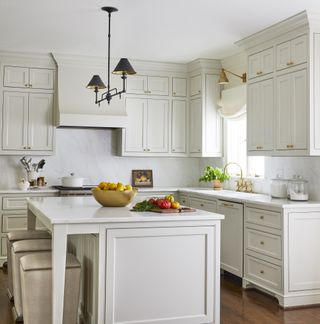 An all-white kitchen