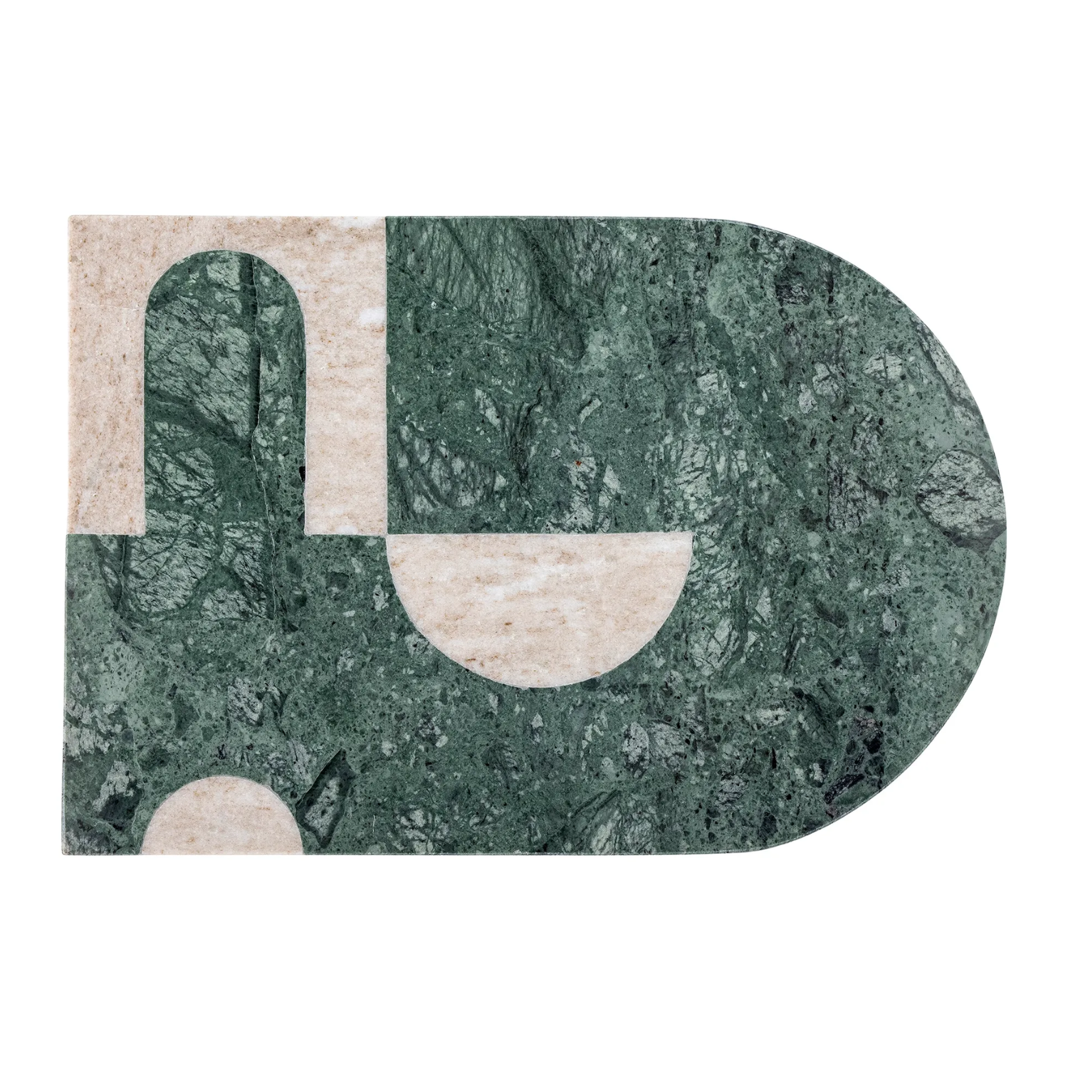 A green and white marble chopping board