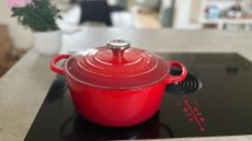 Testing the Le Creuset Round Casserole Dish in our kitchen