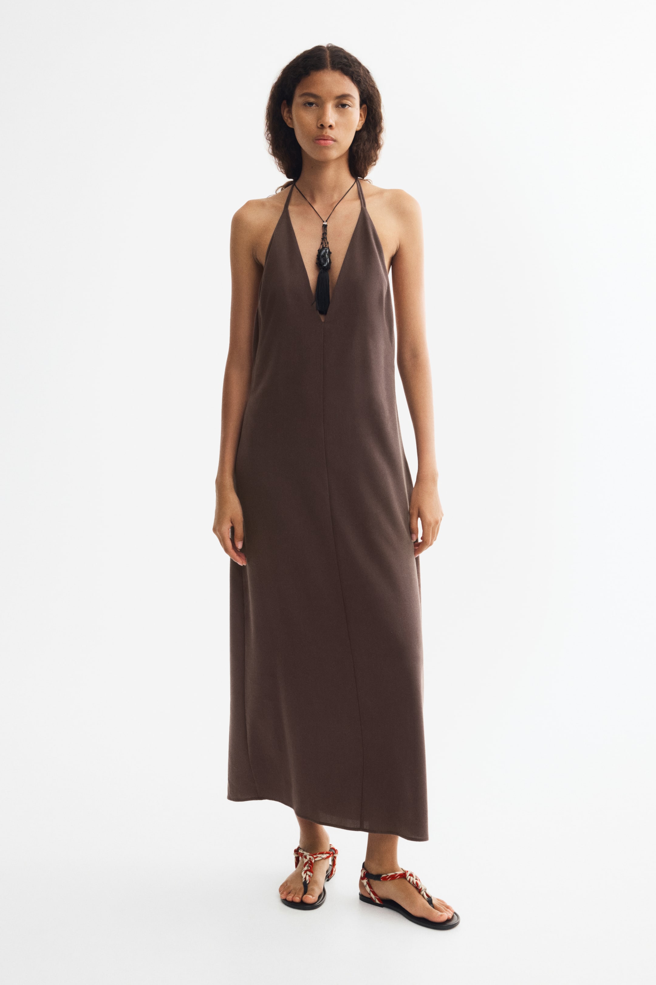 Cr&amp;ecirc;pe Halterneck Dress
