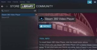 press on library at the top of steam