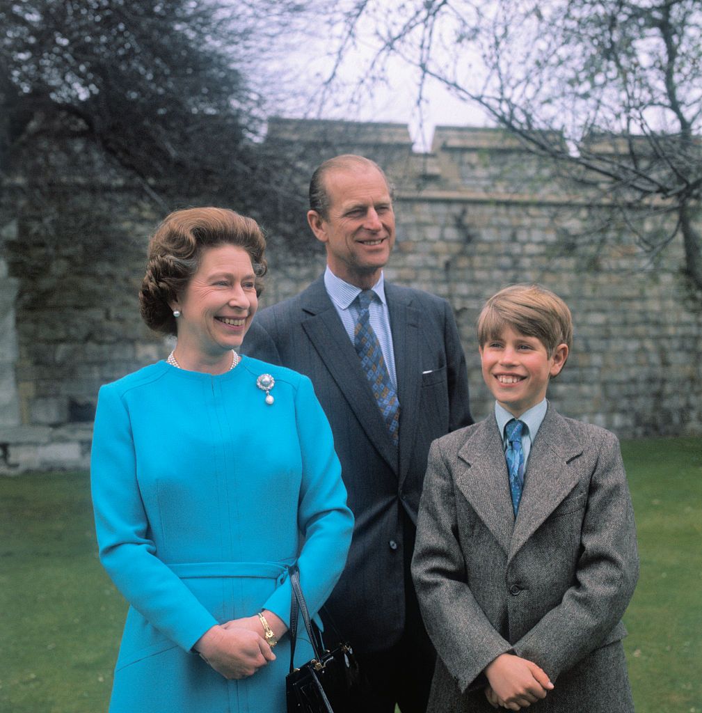 queen elizabeth, posing with her husband, the duke of edinburgh, and their son, prince edward the queen will be celebrating her 50th birthday april 21, 1976