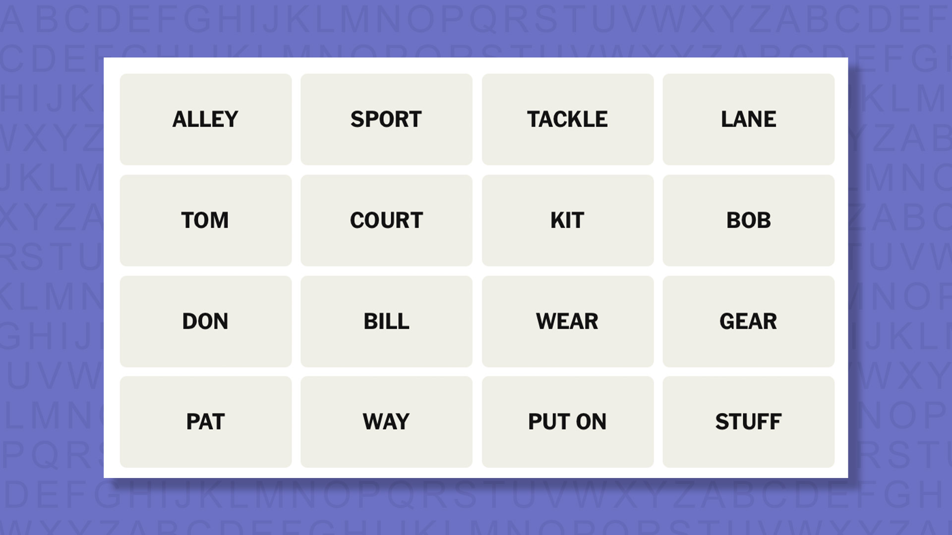 NYT Connections hints for game 853 on a purple background