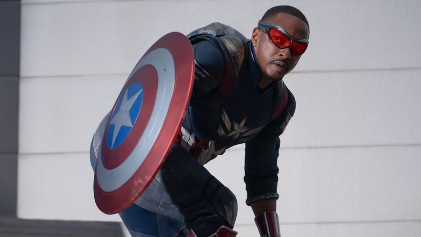 Sam Wilson (Anthony Mackie) surveys his surroundings in Captain America: Brave New World