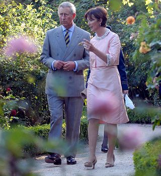 HRH Prince of Wales walks with the Duchess of Northumberland during a tour of the Alnwick Castle (Photo by POOL/Tim Graham Picture Library/Getty Images)