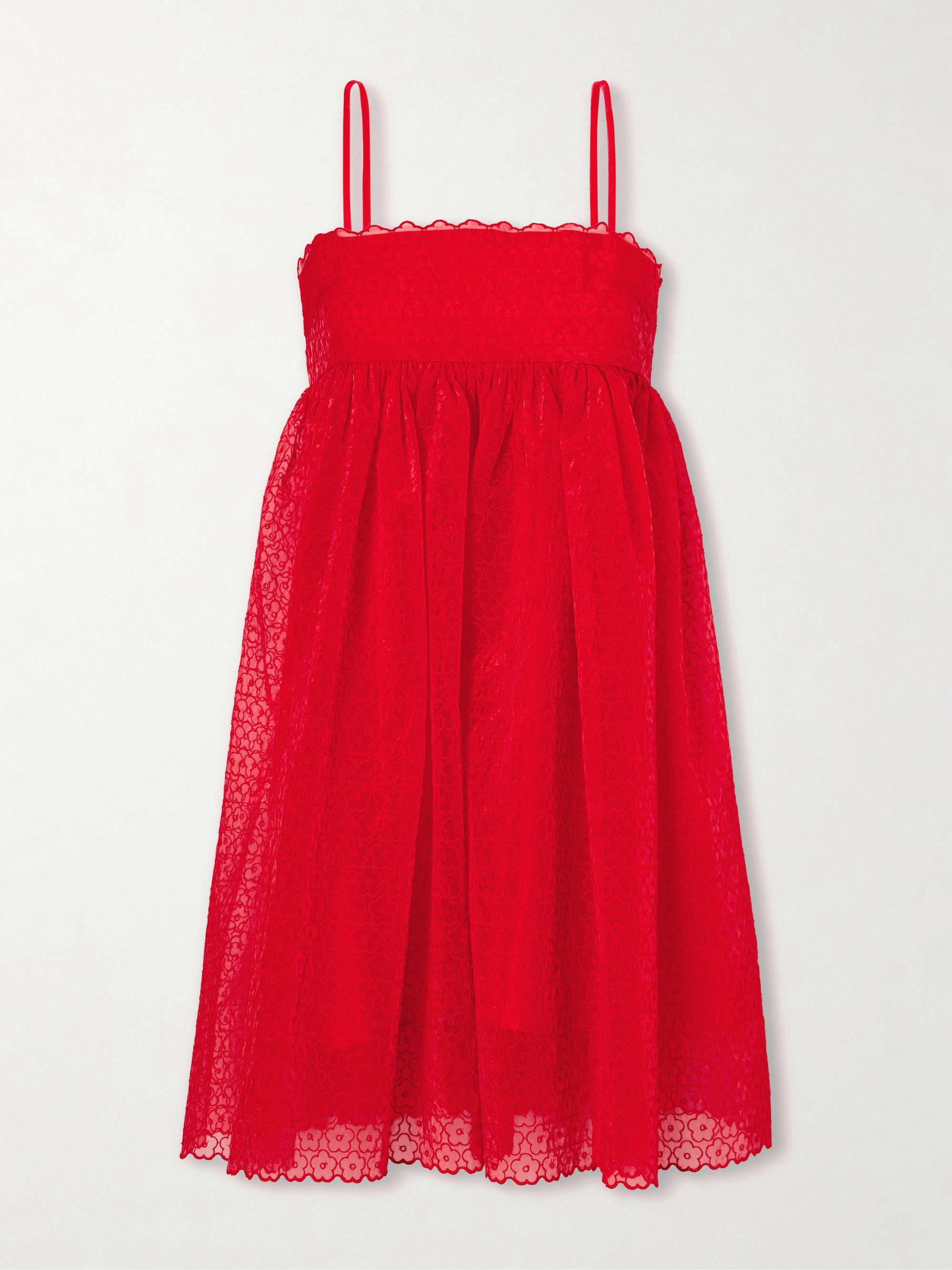 embroidered tulle mini dress