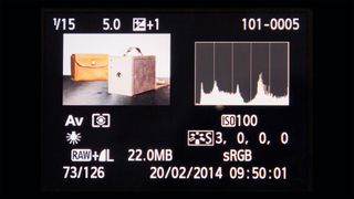 Histogram showing overexposed image of some containers