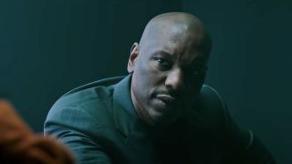 Tyrese Gibson leads an interrogation in a cell in Morbius.