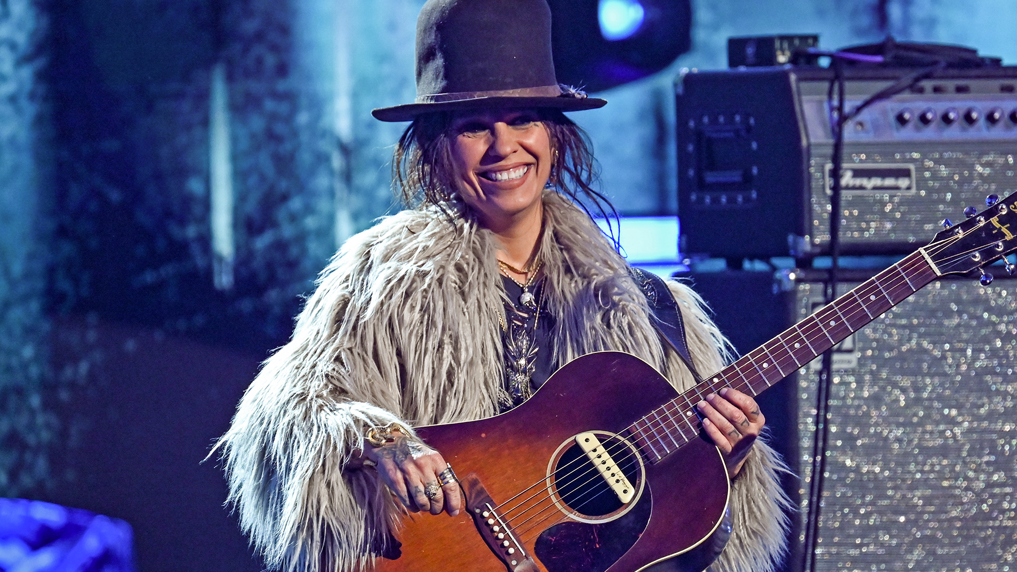Linda Perry of 4 Non Blondes&nbsp;performs onstage at "Dick Clark's New Year's Rockin' Eve with Ryan Seacrest" 2026, December 31, 2025. 