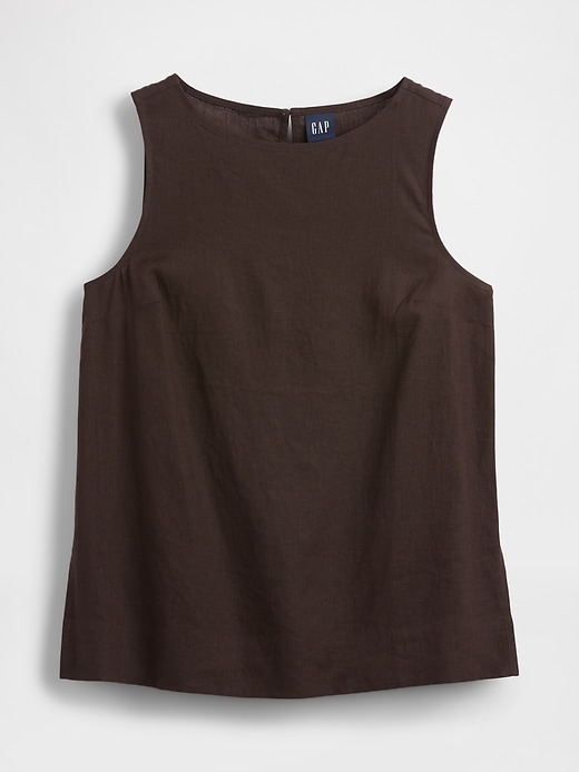 Linen-Blend Shell Tank Top