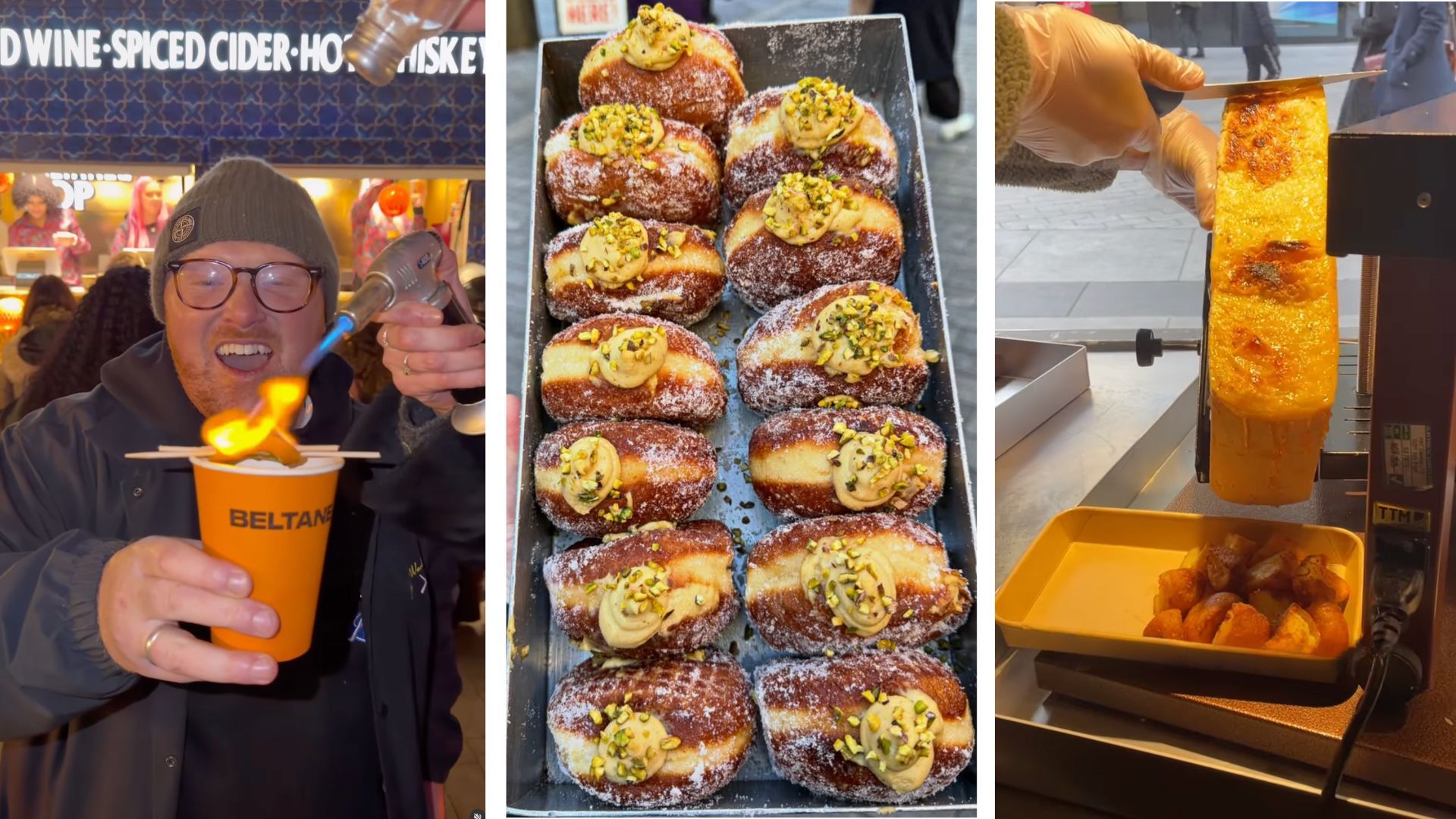 Image for Raclettes on roasties, blow-torched booze, and flaming donuts: Eating with Tod takes us behind the scenes at his new Christmas market