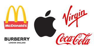 Logos for McDonald's, Burberry, Apple, Virgin and Coca-Cola