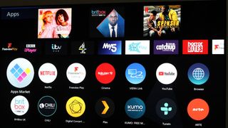 A screenshot of the MyHomeScreen smart TV platform on a smart TV