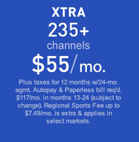 Xtra Package - 235 channels ($79.99 per month)