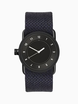 TID 33mm watch with black face and twain strap