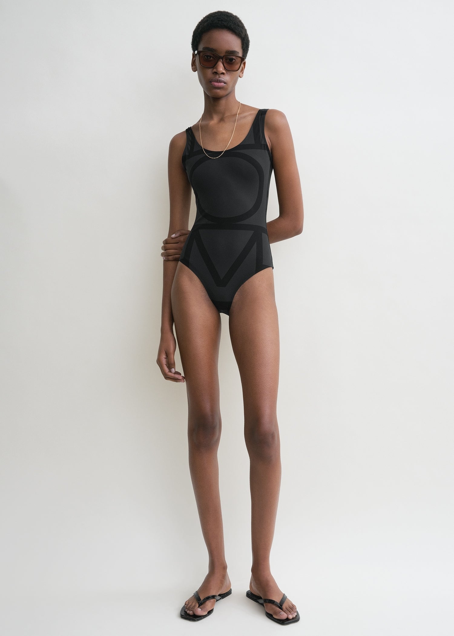 Monogram Swimsuit Black/black