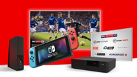 Virgin Media Bigger Bundle + Movies | 213Mbps average internet speed | Virgin V6 TV box | 240+ TV channels | Free Nintendo Switch | £60 per month | 12-month contract | Available now
