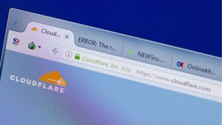 Homepage of CloudFlare website on the display of PC, url - CloudFlare.com.