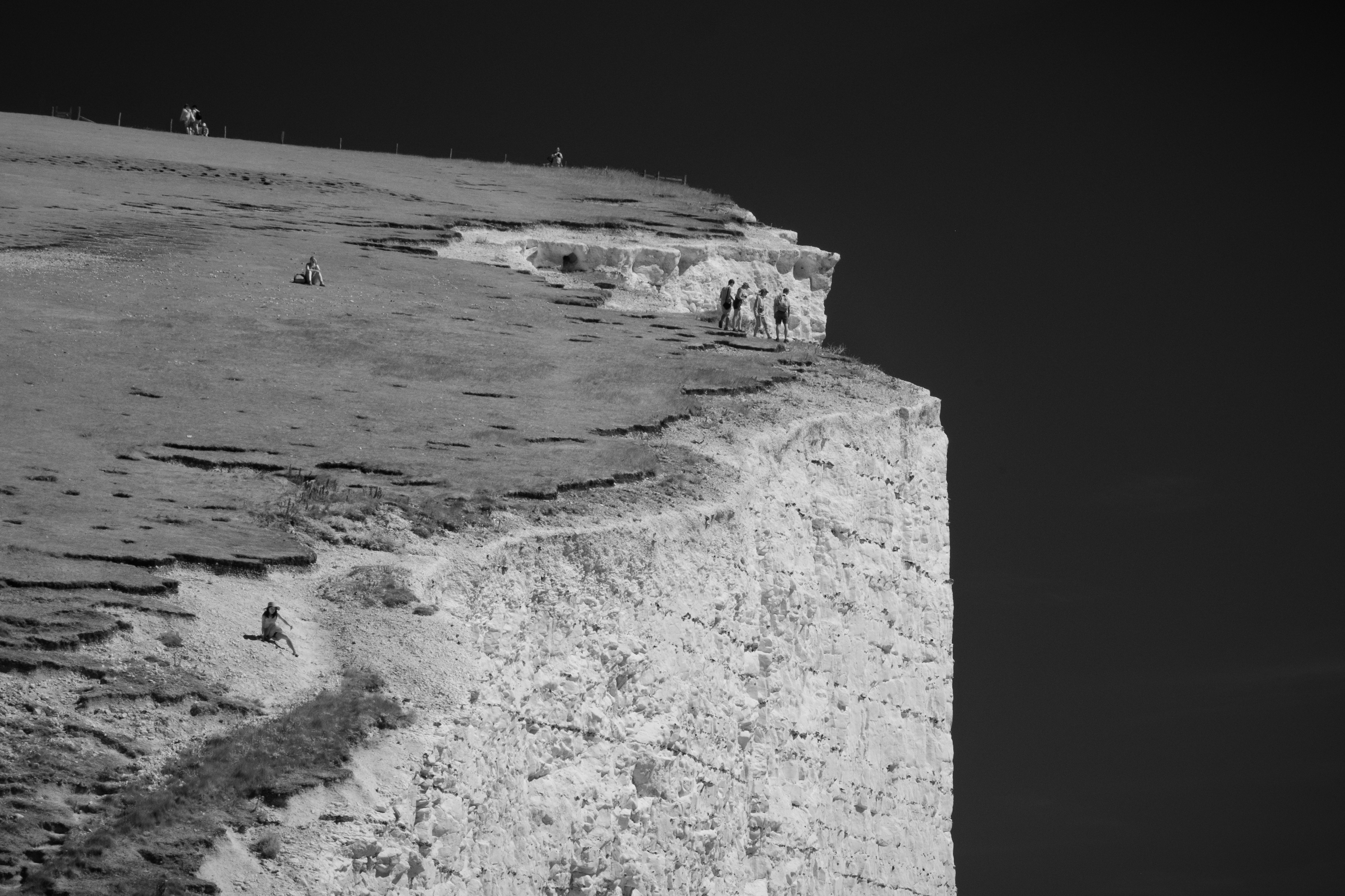 Infrared photos of the Seven Sisters cliffs in the UK