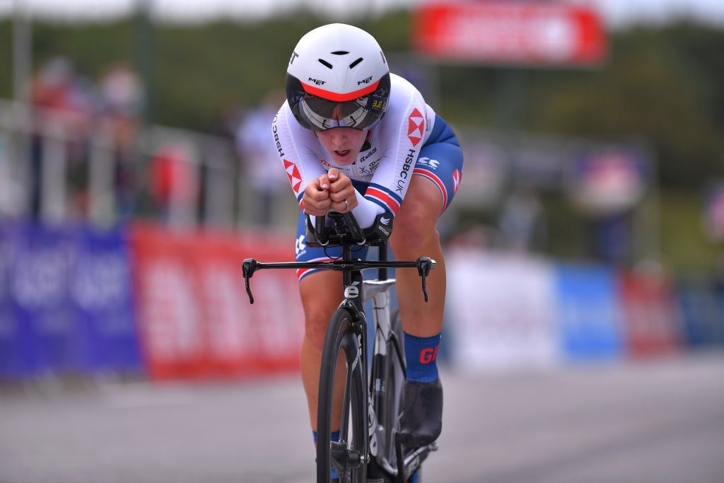 Hayley Simmonds – pictured on her way to 16th place for Great Britain at the 2020 UEC Road European Championships – is a big-name signing to CAMS-Tifosi for 2021