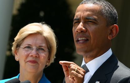 Elizabeth Warren and Barack Obama.
