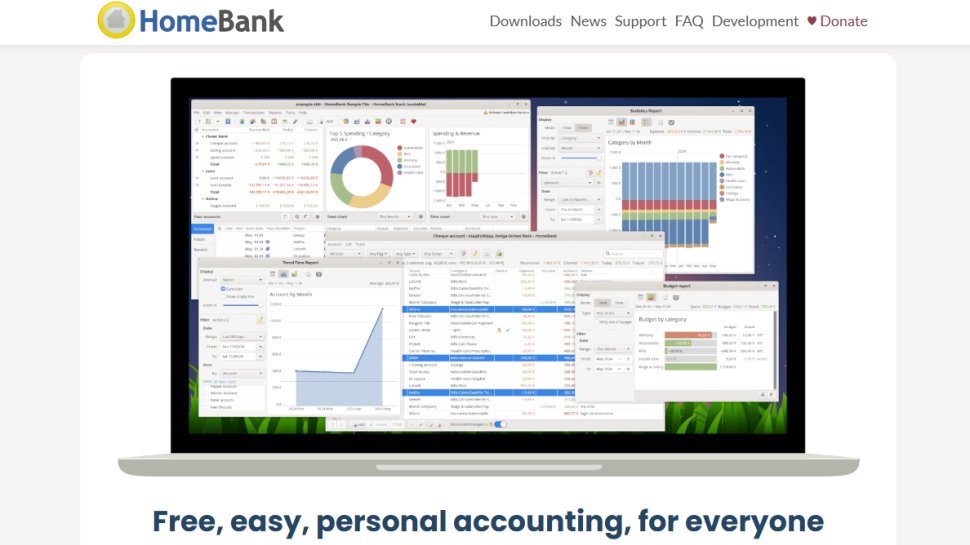 Website screenshot of HomeBank (January, 2026)