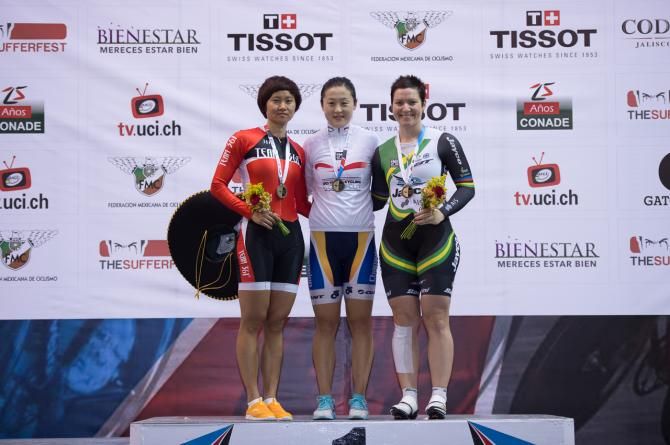 In the Women keirin it was China's Shuang Guo taking the win over compatriot Tianshi Zhong while Australia's Anna Meares was third.
