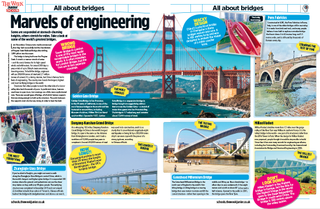 The Week Junior article "All About Bridges" containing multiple images of bridges and information