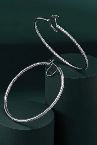 Code by Edge Diamond Sade Hoop Earrings