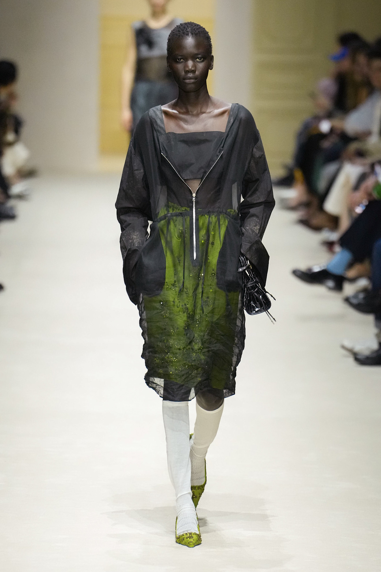 A runway look from the Prada Fall 2026 collection