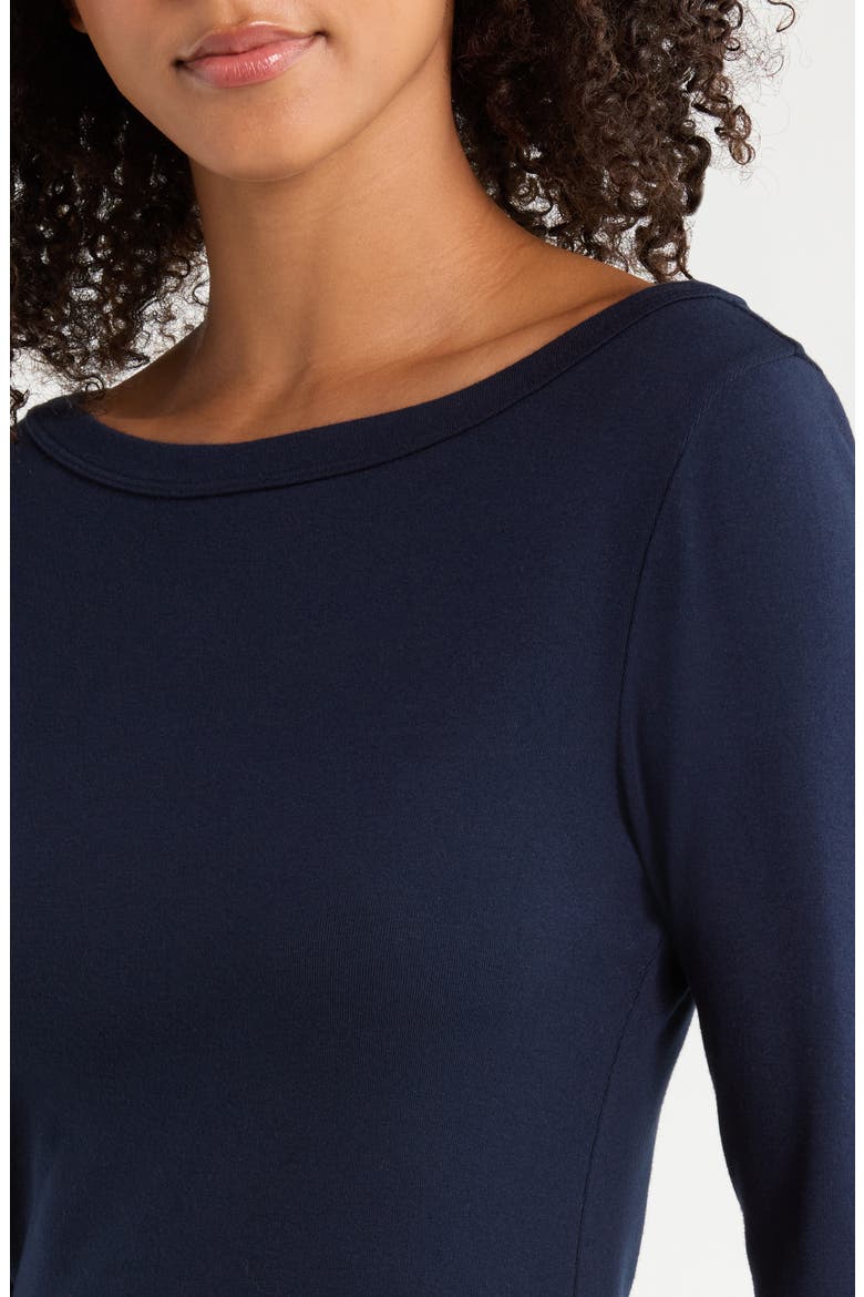 The Baby Rib Boat Neck Top