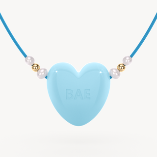 'bae' Cord Necklace With Pearl + Gold Beads