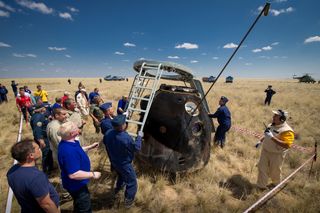 Getting out of Soyuz Capsule