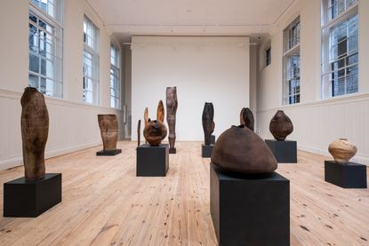 Works in wood by Ernst Gamperl shown at Sarah Myerscough's new gallery