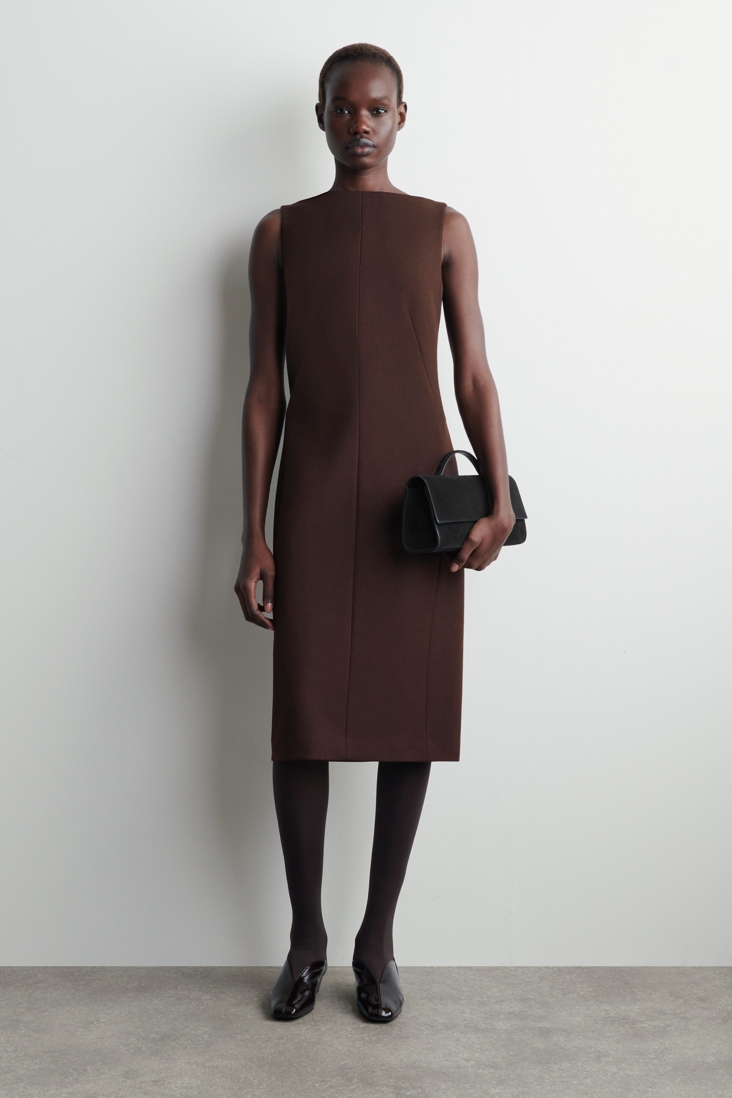 Tailored Wool Midi Dress