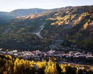 Sunrise over Vail Valley, Colorado during early Autumn.