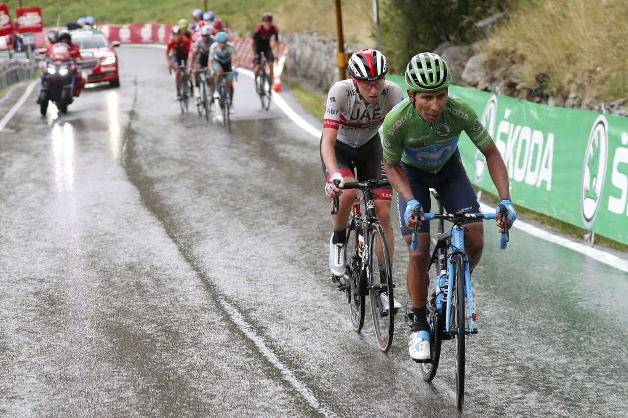 Quintana and Pogacar on the attack on the final climb