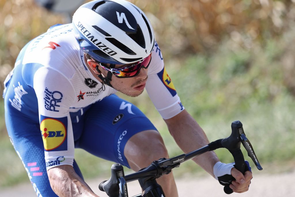 Team Deceuninck rider French Remi Cavagna rides ahead during the 19th stage of the 107th edition of the Tour de France cycling race 160 km between BourgenBresse and Champagnole on September 18 2020 Photo by KENZO TRIBOUILLARD AFP Photo by KENZO TRIBOUILLARDAFP via Getty Images