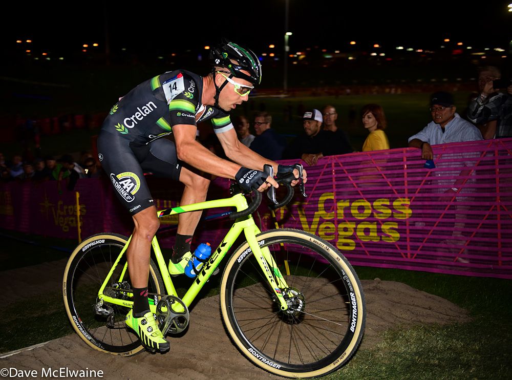 Sven Nys (Crelan) riding in second position on lap three