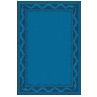 Blue rug with serpent border