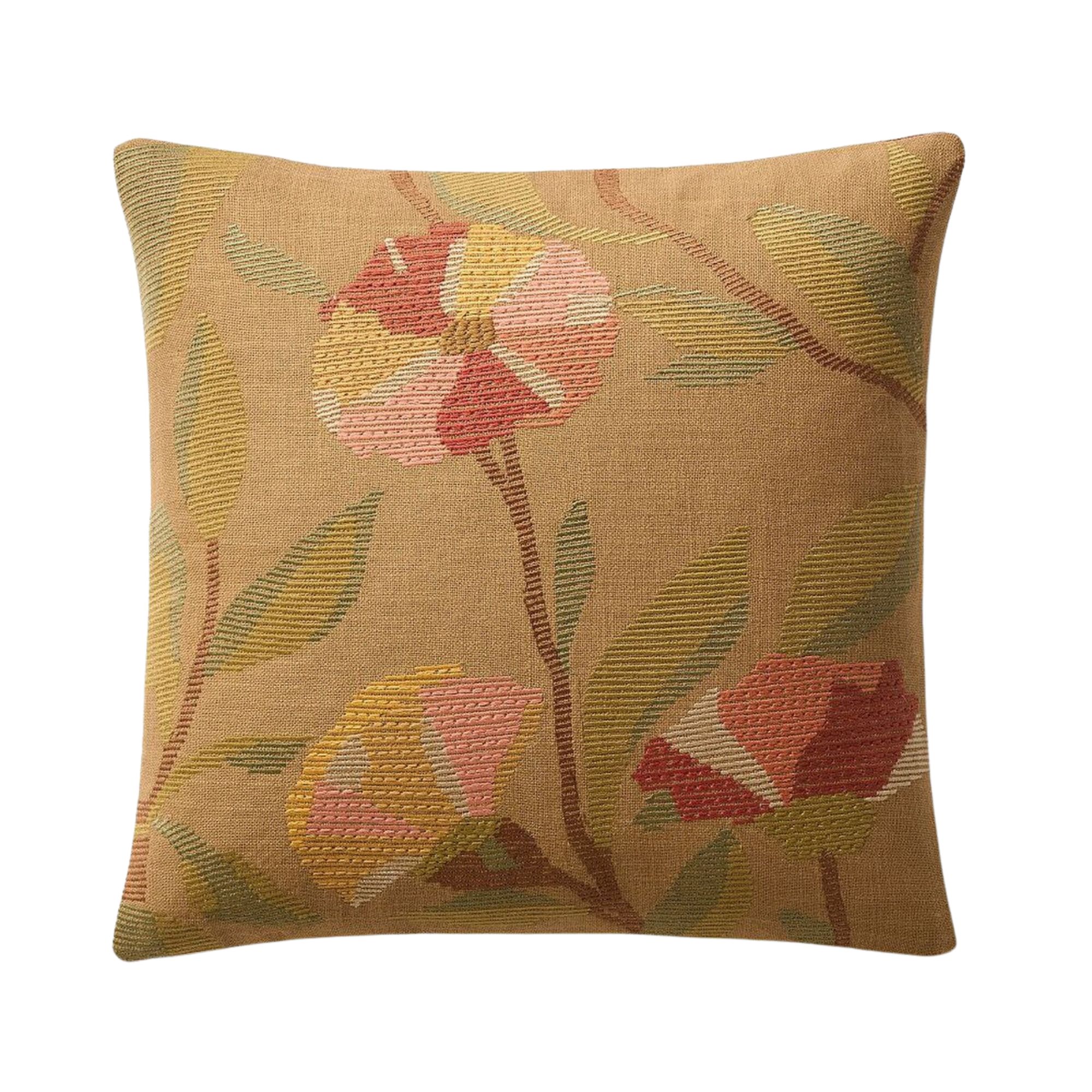 West Elm, Embroidered Ribbed Floral Cushion Cover
